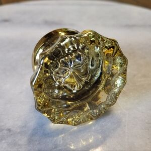 Vintage Dexter Lock Co Crystal Brass Friction Closet Door Knob Antique